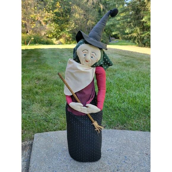 Seymour Mann Halloween Witch Fabric doll 27" Vintage Door Stopper READ - Picture 1 of 10